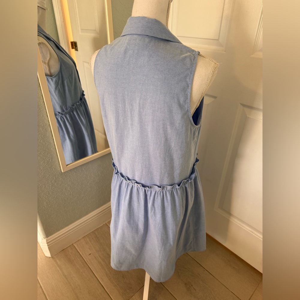 Tuckernuck Oxford Blue Sleeveless Royal Shirt Dress sz M - Picture 15 of 16